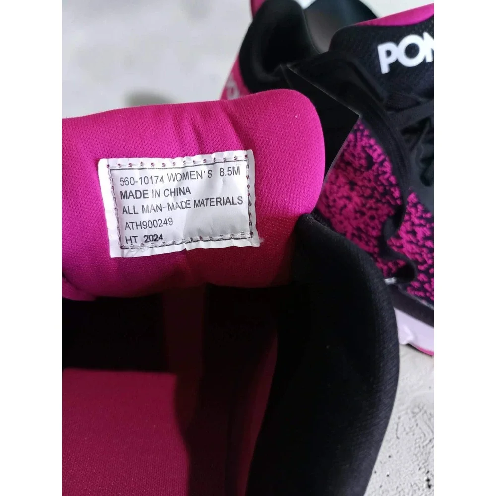 Pony Womens Athletic Sneakers Pink Black Knit Running Shoes ATH900249 Size 8.5M